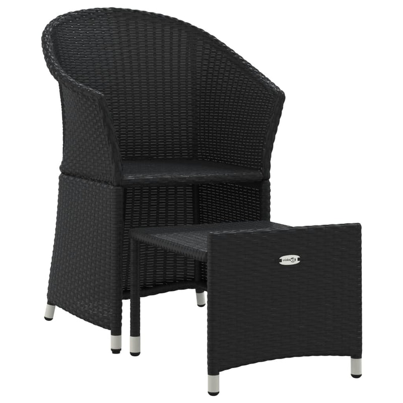 2 Piece Garden Lounge Set with Cushions Black Poly Rattan Payday Deals