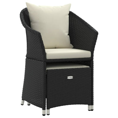 2 Piece Garden Lounge Set with Cushions Black Poly Rattan Payday Deals