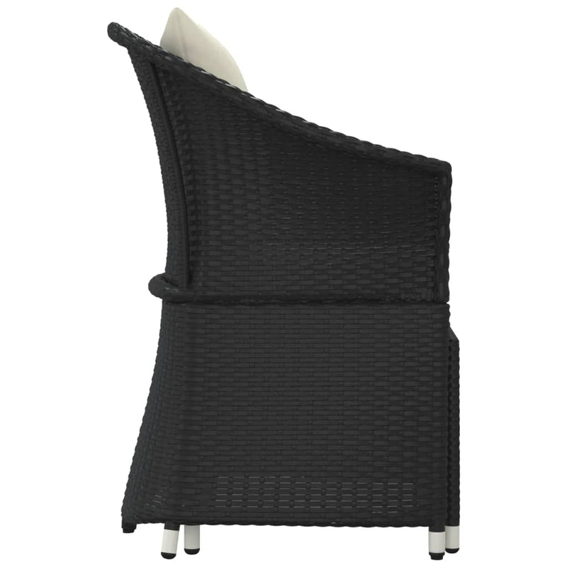 2 Piece Garden Lounge Set with Cushions Black Poly Rattan Payday Deals