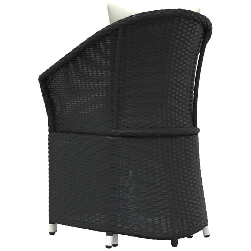 2 Piece Garden Lounge Set with Cushions Black Poly Rattan Payday Deals
