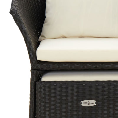 2 Piece Garden Lounge Set with Cushions Black Poly Rattan Payday Deals