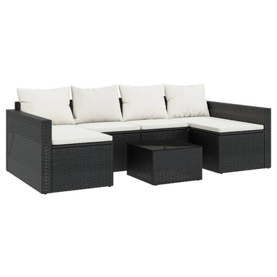 2 Piece Garden Lounge Set with Cushions Black Poly Rattan Payday Deals