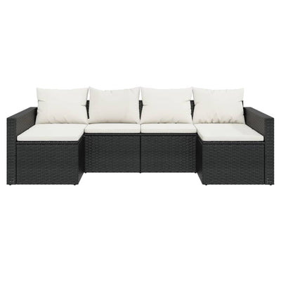2 Piece Garden Lounge Set with Cushions Black Poly Rattan Payday Deals