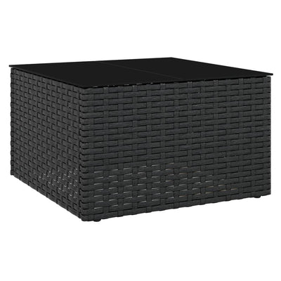 2 Piece Garden Lounge Set with Cushions Black Poly Rattan Payday Deals