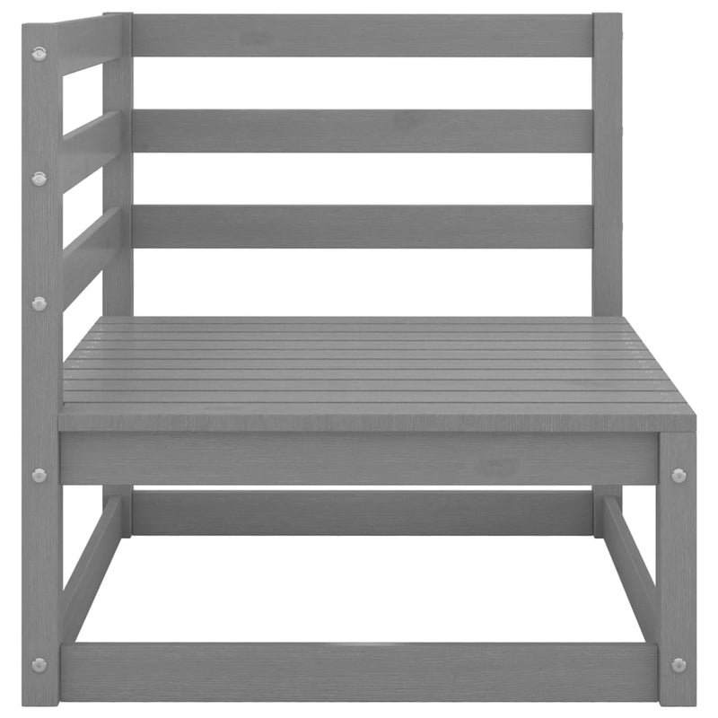 2 Piece Garden Lounge Set with Cushions Grey Solid Pinewood Payday Deals
