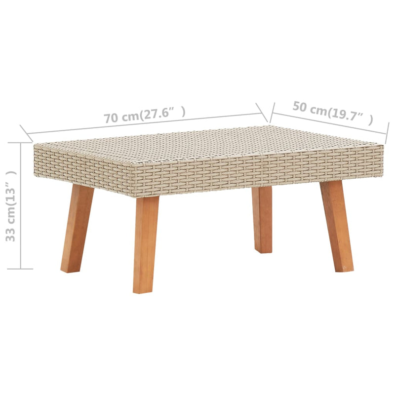 2 Piece Garden Lounge Set with Cushions Poly Rattan Beige Payday Deals
