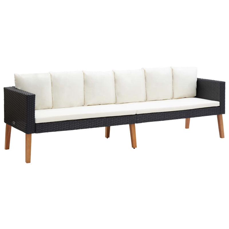2 Piece Garden Lounge Set with Cushions Poly Rattan Black Payday Deals