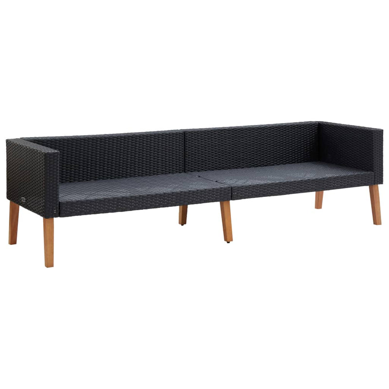 2 Piece Garden Lounge Set with Cushions Poly Rattan Black Payday Deals