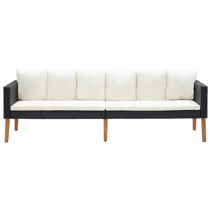 2 Piece Garden Lounge Set with Cushions Poly Rattan Black Payday Deals