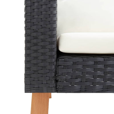 2 Piece Garden Lounge Set with Cushions Poly Rattan Black Payday Deals