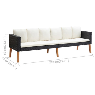 2 Piece Garden Lounge Set with Cushions Poly Rattan Black Payday Deals