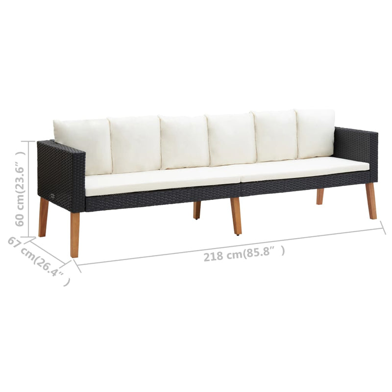 2 Piece Garden Lounge Set with Cushions Poly Rattan Black Payday Deals