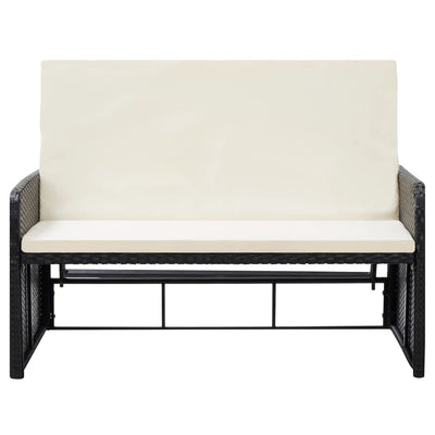 2 Piece Garden Lounge Set with Cushions Poly Rattan Black Payday Deals