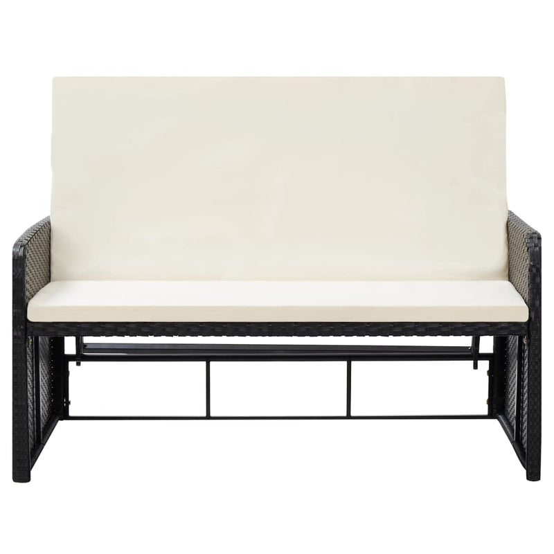 2 Piece Garden Lounge Set with Cushions Poly Rattan Black Payday Deals