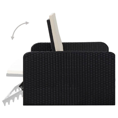 2 Piece Garden Lounge Set with Cushions Poly Rattan Black Payday Deals