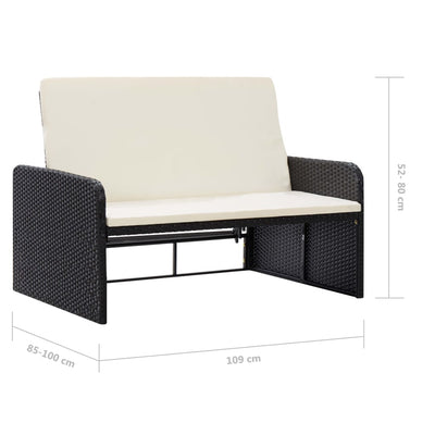 2 Piece Garden Lounge Set with Cushions Poly Rattan Black Payday Deals