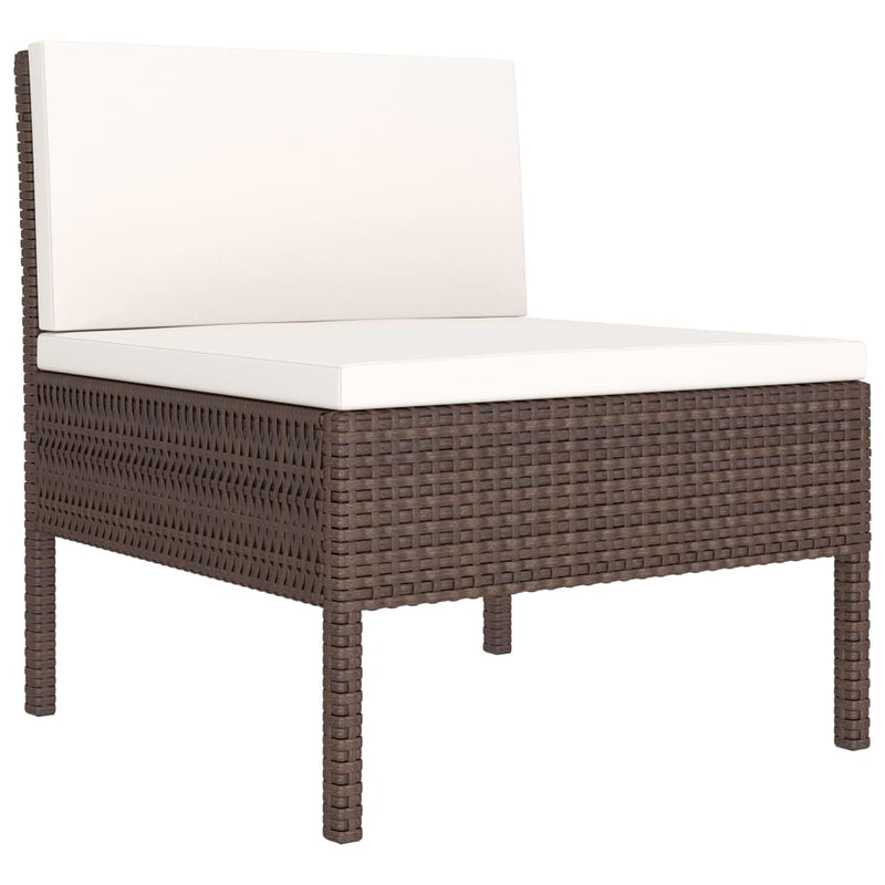 2 Piece Garden Lounge Set with Cushions Poly Rattan Brown Payday Deals