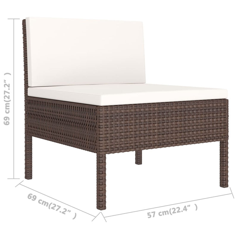 2 Piece Garden Lounge Set with Cushions Poly Rattan Brown Payday Deals