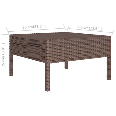 2 Piece Garden Lounge Set with Cushions Poly Rattan Brown Payday Deals