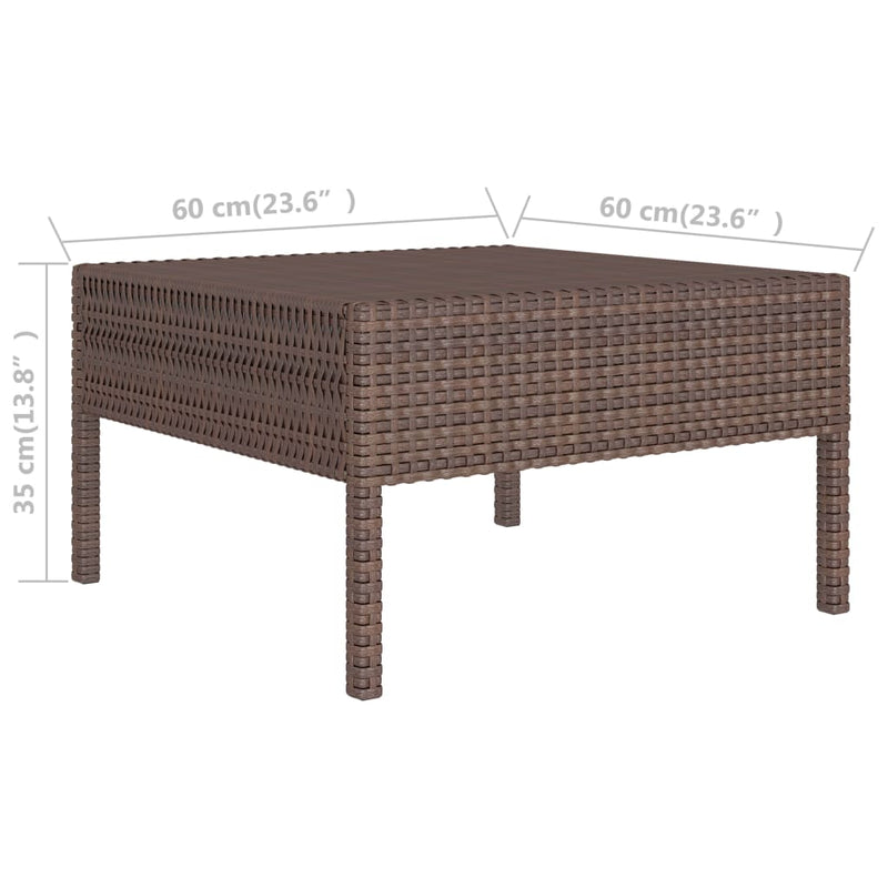 2 Piece Garden Lounge Set with Cushions Poly Rattan Brown Payday Deals