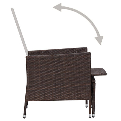 2 Piece Garden Lounge Set with Cushions Poly Rattan Brown Payday Deals