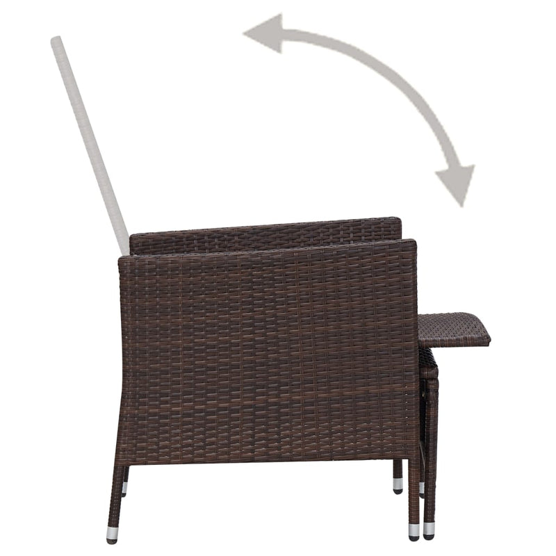 2 Piece Garden Lounge Set with Cushions Poly Rattan Brown Payday Deals