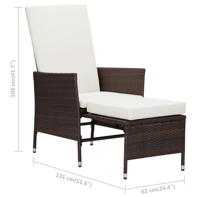 2 Piece Garden Lounge Set with Cushions Poly Rattan Brown Payday Deals