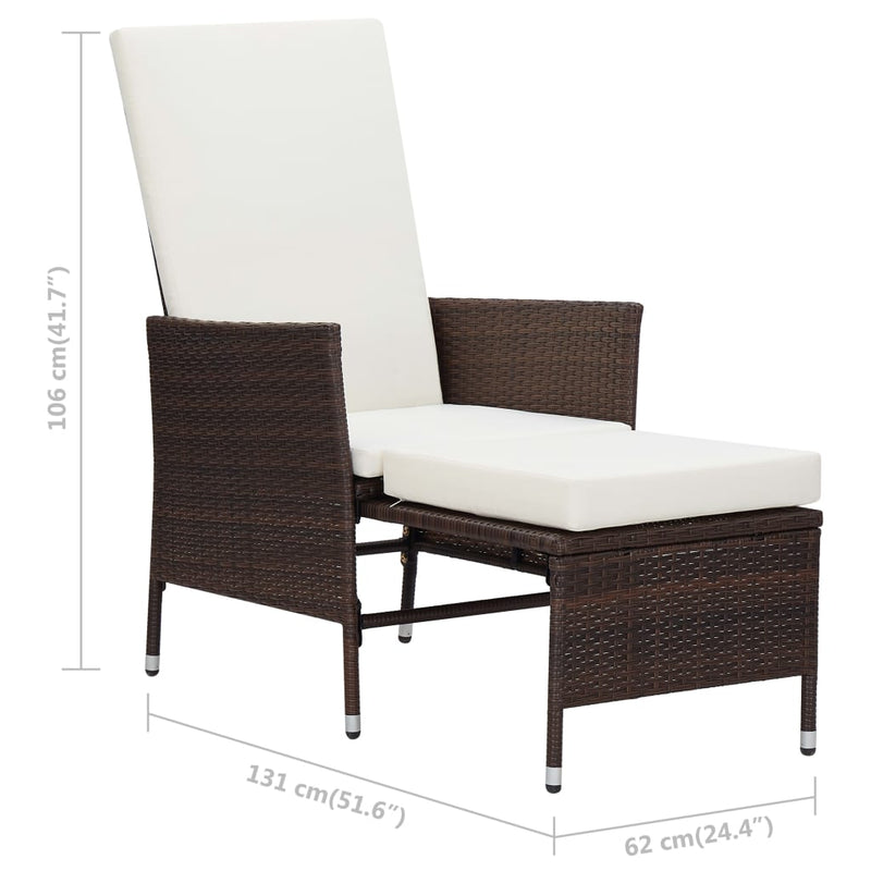 2 Piece Garden Lounge Set with Cushions Poly Rattan Brown Payday Deals