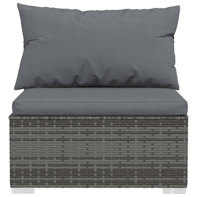 2 Piece Garden Lounge Set with Cushions Poly Rattan Grey Payday Deals