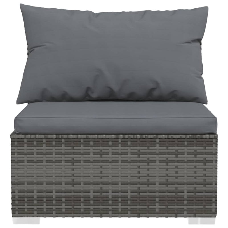 2 Piece Garden Lounge Set with Cushions Poly Rattan Grey Payday Deals