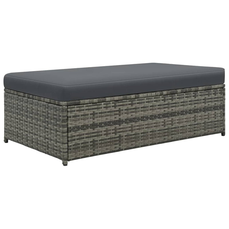 2 Piece Garden Lounge Set with Cushions Poly Rattan Grey Payday Deals