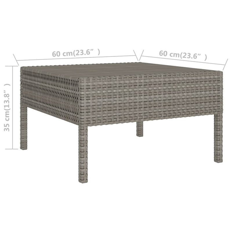 2 Piece Garden Lounge Set with Cushions Poly Rattan Grey Payday Deals