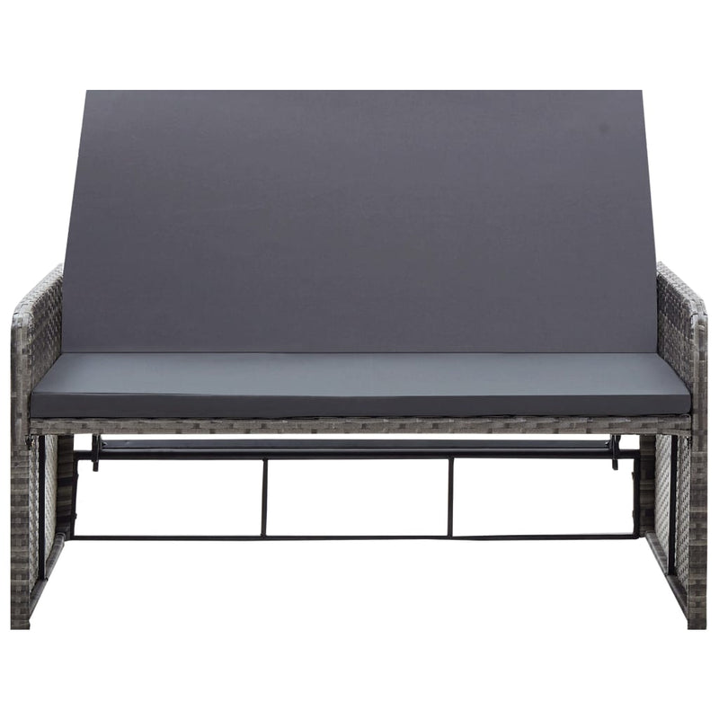 2 Piece Garden Lounge Set with Cushions Poly Rattan Grey Payday Deals