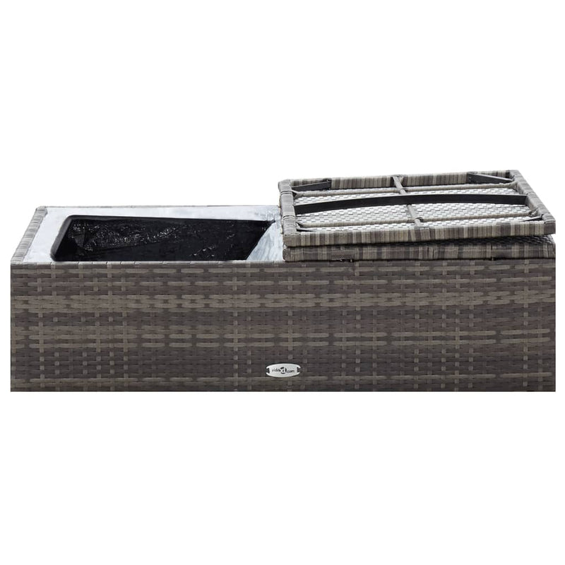 2 Piece Garden Lounge Set with Cushions Poly Rattan Grey Payday Deals