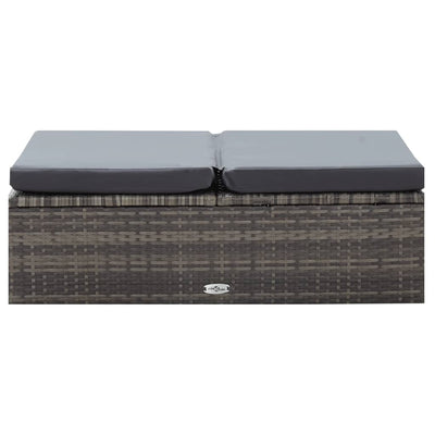 2 Piece Garden Lounge Set with Cushions Poly Rattan Grey Payday Deals