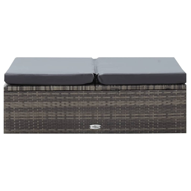 2 Piece Garden Lounge Set with Cushions Poly Rattan Grey Payday Deals