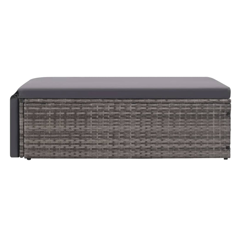 2 Piece Garden Lounge Set with Cushions Poly Rattan Grey Payday Deals