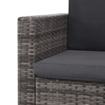 2 Piece Garden Lounge Set with Cushions Poly Rattan Grey Payday Deals