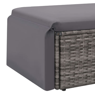 2 Piece Garden Lounge Set with Cushions Poly Rattan Grey Payday Deals