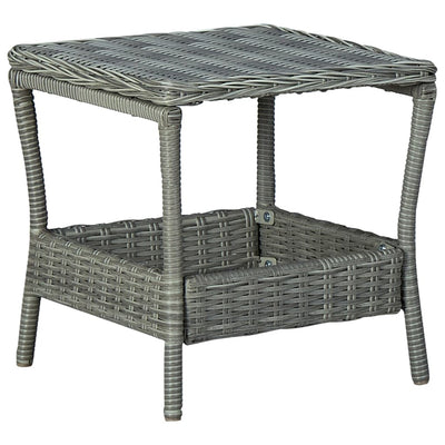 2 Piece Garden Lounge Set with Cushions Poly Rattan Light Grey Payday Deals