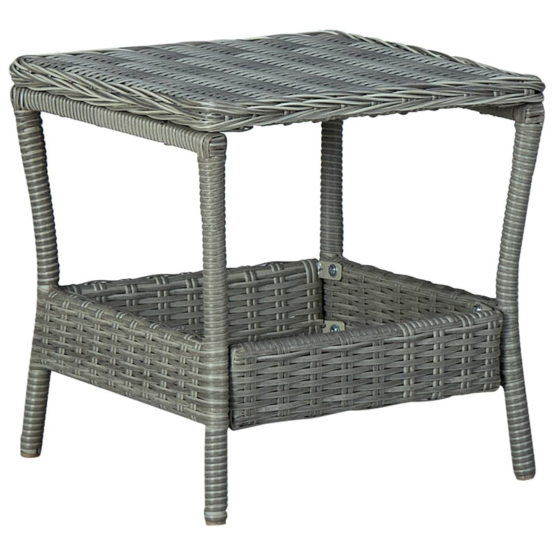 2 Piece Garden Lounge Set with Cushions Poly Rattan Light Grey Payday Deals