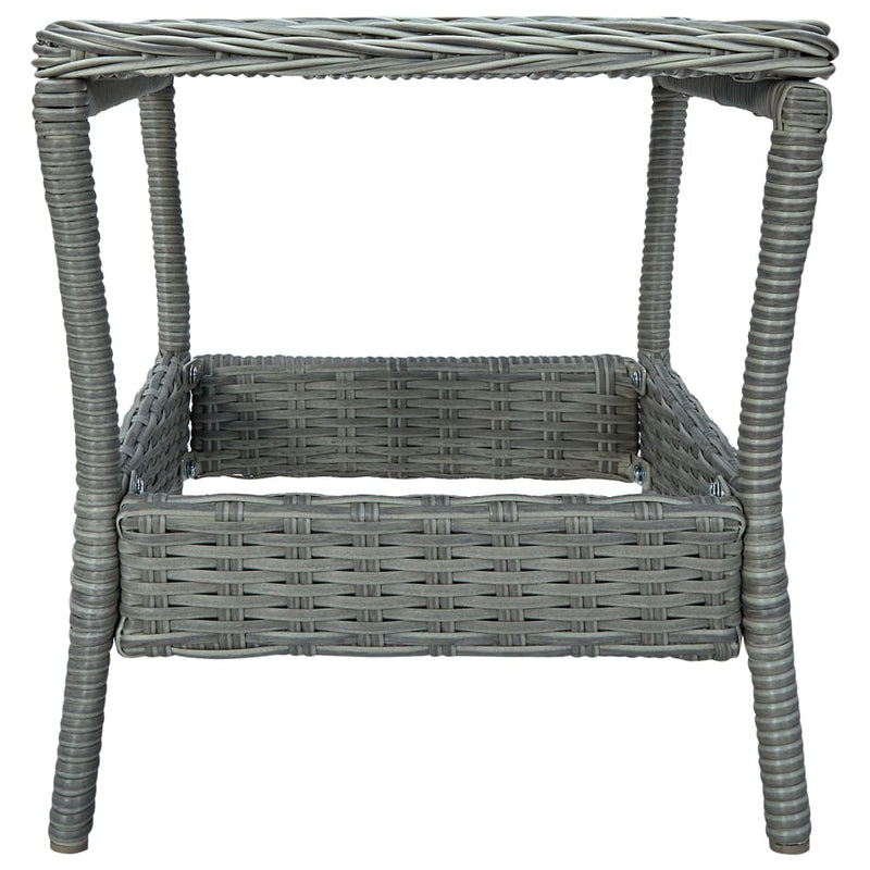2 Piece Garden Lounge Set with Cushions Poly Rattan Light Grey Payday Deals