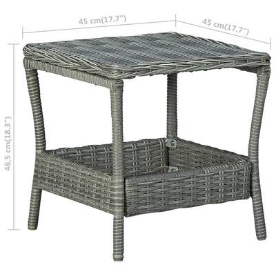 2 Piece Garden Lounge Set with Cushions Poly Rattan Light Grey Payday Deals