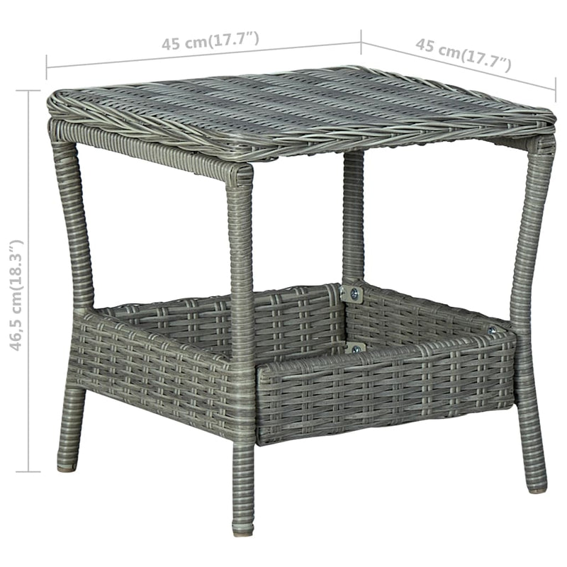 2 Piece Garden Lounge Set with Cushions Poly Rattan Light Grey Payday Deals