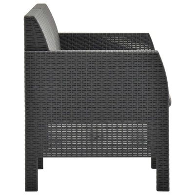 2 Piece Garden Lounge Set with Cushions PP Rattan Anthracite Payday Deals