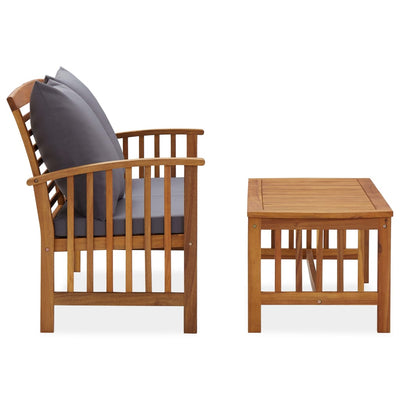 2 Piece Garden Lounge Set with Cushions Solid Acacia Wood Payday Deals