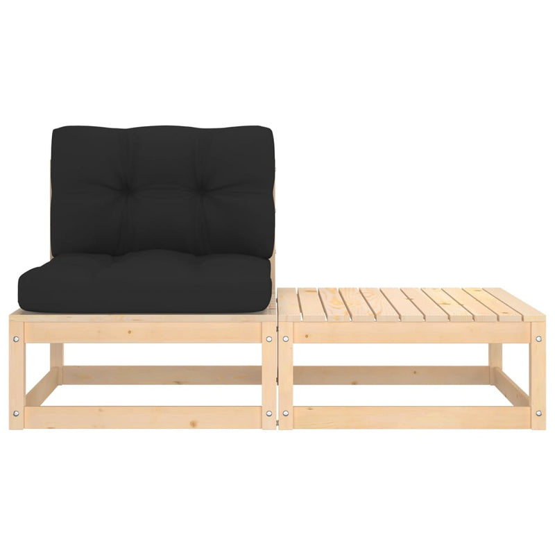 2 Piece Garden Lounge Set with Cushions Solid Pinewood Payday Deals