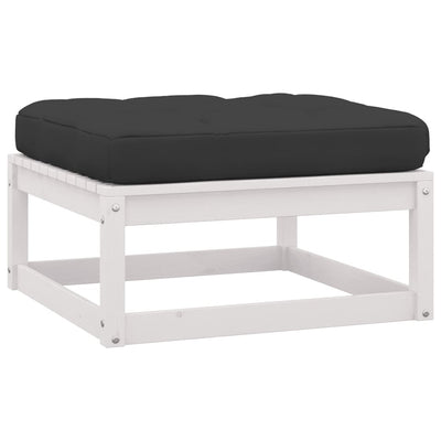2 Piece Garden Lounge Set with Cushions White Solid Pinewood Payday Deals