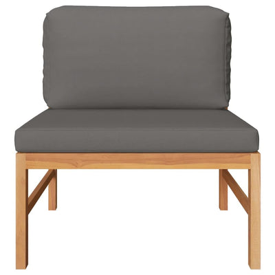 2 Piece Garden Lounge Set with Dark Grey Cushions Teak Wood Payday Deals