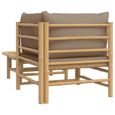 2 Piece Garden Lounge Set with Taupe Cushions Bamboo Payday Deals